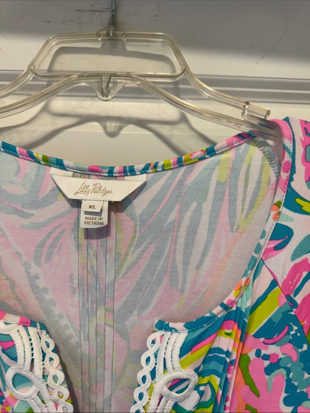 Like new, Lilly Pulitzer Pink Teal Multi-Print dress - Picture 2 of 6